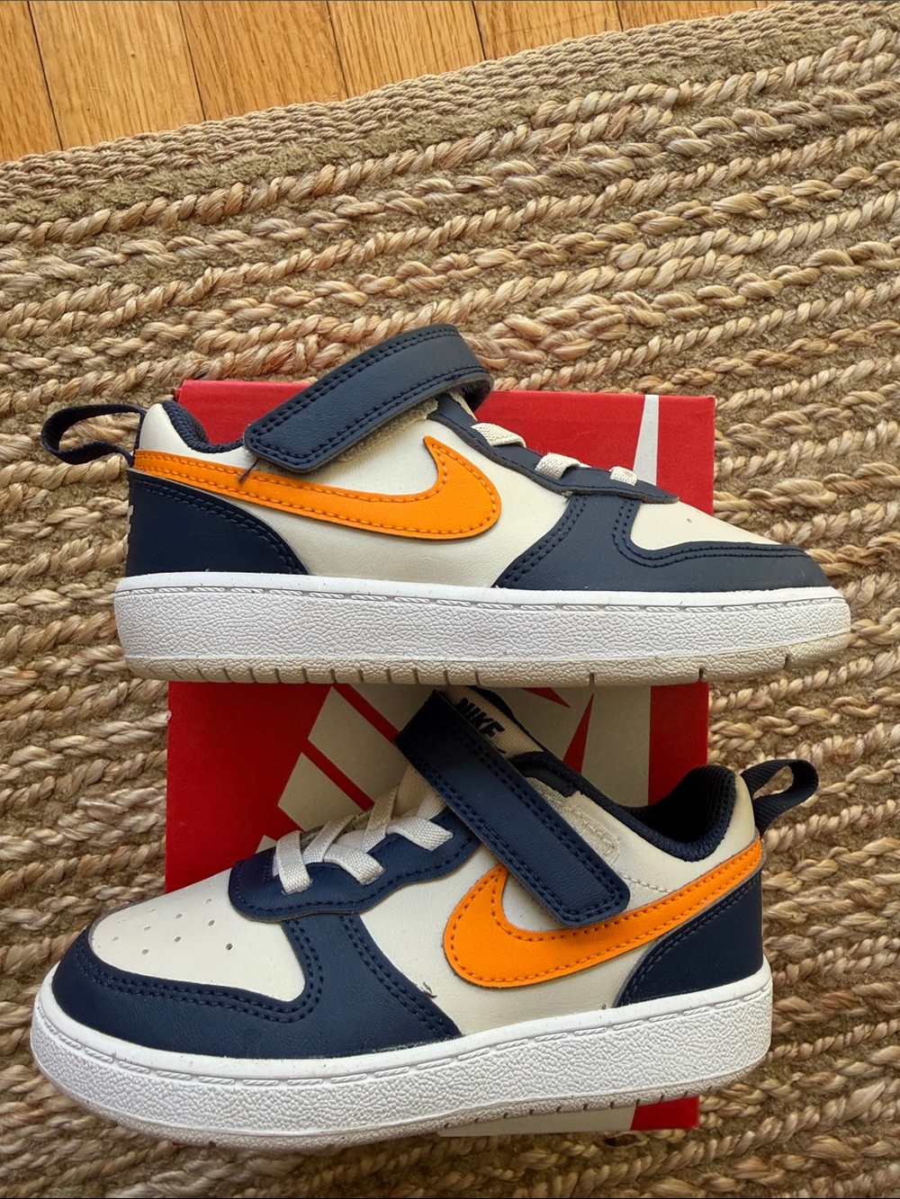 Nike court borough Low recraft. Blue/orange/white. New in box